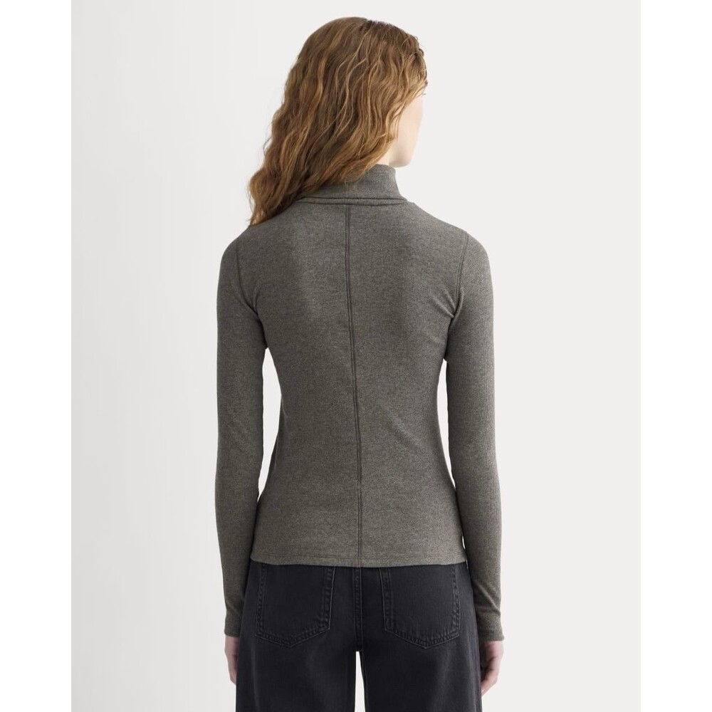 Everlane The Luxe Rib Turtleneck in Gray Size Small - Picture 2 of 8